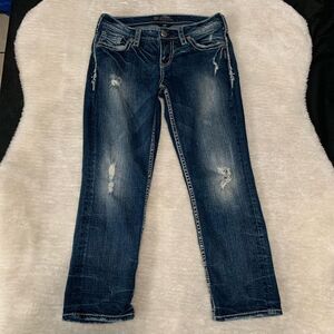 Silver Jeans Aiko Mid Capri Womens Denim Jeans Size 27‎ Pants